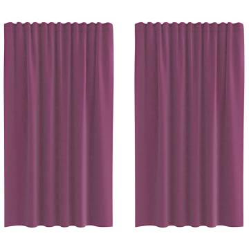 Voile Curtains with Loops 2 pcs Purple 140x140 cm | HipoMarket