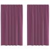 Voile Curtains with Loops 2 pcs Purple 140x140 cm | HipoMarket