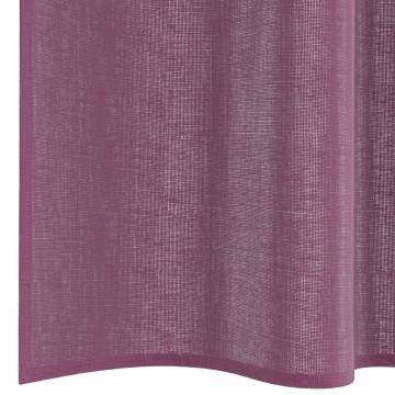 Voile Curtains with Loops 2 pcs Purple 140x140 cm | HipoMarket