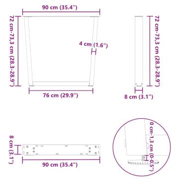 White V-Shape Dining Table Legs (3 pcs) | Hipomarket