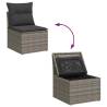 7 Piece Garden Sofa Set - Grey Poly Rattan & Acacia