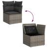 7 Piece Garden Sofa Set with Cushions - Grey Poly Rattan