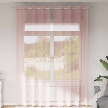 Voile Curtains with Grommets - Pink 140x260 cm (2 pcs)