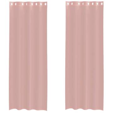 Voile Curtains with Grommets - Pink 140x260 cm (2 pcs)