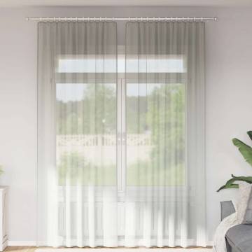 Voile Curtains with Loops - Light Grey 140x260 cm (2 pcs)