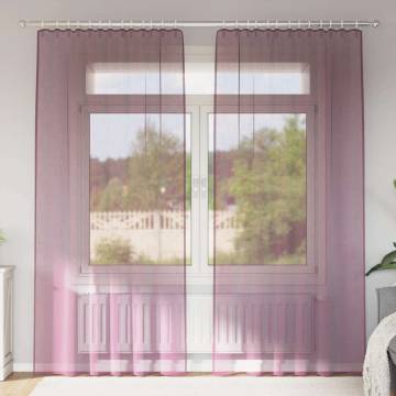 Voile Curtains with Loops 2 pcs Purple 140x225 cm | HipoMarket