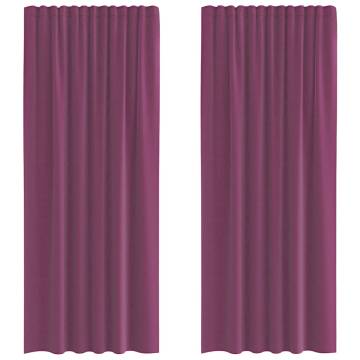 Voile Curtains with Loops 2 pcs Purple 140x225 cm | HipoMarket