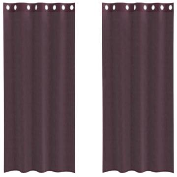 Voile Curtains with Grommets - Purple 140x225 cm (2 pcs)