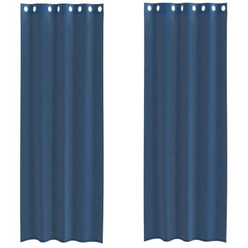 Royal Blue Voile Curtains with Grommets - 2 pcs