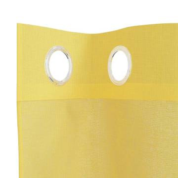 Yellow Voile Curtains with Grommets - 2 pcs for Your Home