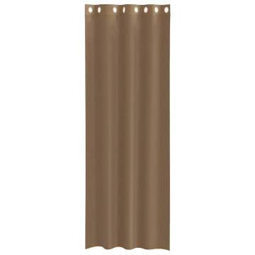 Voile Curtains with Grommets - Light Brown | HipoMarket