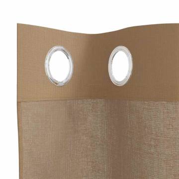 Voile Curtains with Grommets - Light Brown | HipoMarket