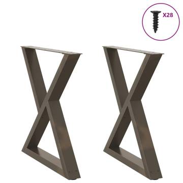 Dining Table Legs 2 pcs | Natural Steel | 80x(72-73.3) cm