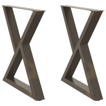 Dining Table Legs 2 pcs | Natural Steel | 80x(72-73.3) cm