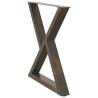 Dining Table Legs 2 pcs | Natural Steel | 80x(72-73.3) cm