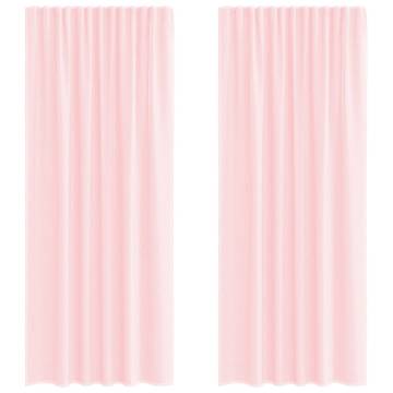 Light Pink Voile Curtains with Loops - 140x245 cm (2 pcs)