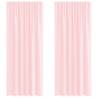 Light Pink Voile Curtains with Loops - 140x245 cm (2 pcs)