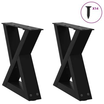 Stylish Black Coffee Table Legs - 30x(30-31.3) cm Steel | HipoMarket