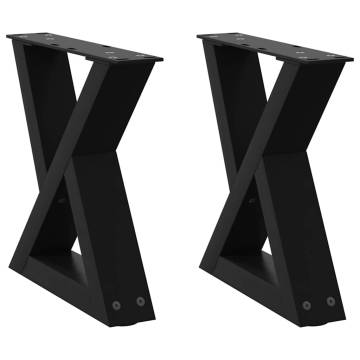 Stylish Black Coffee Table Legs - 30x(30-31.3) cm Steel | HipoMarket