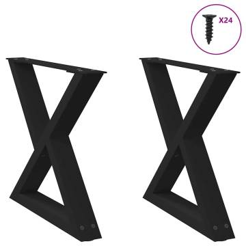 Coffee Table Legs 2 pcs Black - Durable Steel Design