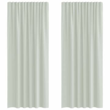 Light Grey Voile Curtains with Loops - 140x225 cm (2 pcs)