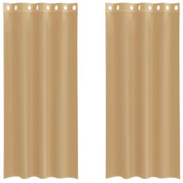 Voile Curtains with Grommets 2 pcs Sand - Elegant & Durable