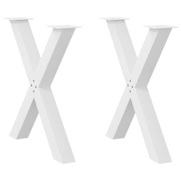 X-Shaped Dining Table Legs (White) - 70x(72-73) cm - 2 pcs