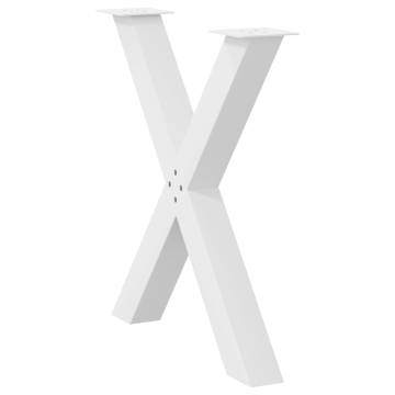 X-Shaped Dining Table Legs (White) - 70x(72-73) cm - 2 pcs