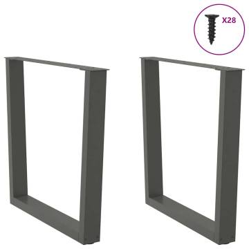 V-Shape Dining Table Legs | Anthracite Steel | 2 pcs