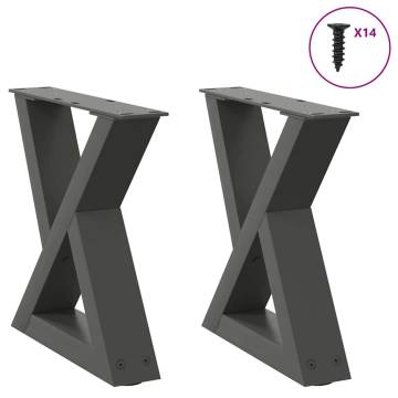 Stylish Anthracite Coffee Table Legs - 30x(30-31.3) cm Steel