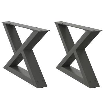 Stylish Anthracite Coffee Table Legs - 2 pcs Steel 50x30 cm