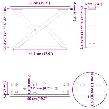 Stylish Anthracite Coffee Table Legs - 2 pcs Steel 50x30 cm