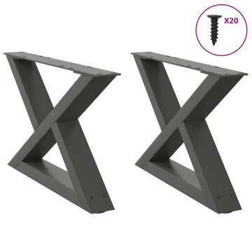 Coffee Table Legs - 2 pcs Anthracite Steel 60x(30-31.3) cm