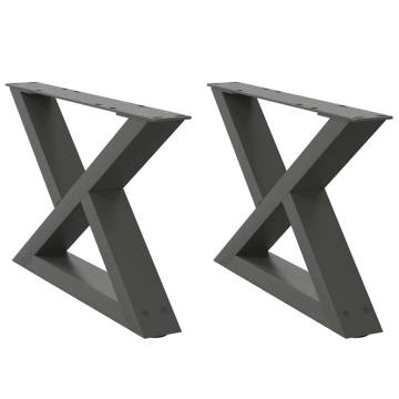 Coffee Table Legs - 2 pcs Anthracite Steel 60x(30-31.3) cm