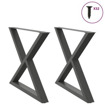 Dining Table Legs 2 pcs Anthracite Steel - Stylish & Durable