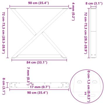 Dining Table Legs 2 pcs Anthracite Steel - Stylish & Durable