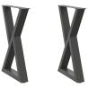 Dining Table Legs - 2 pcs Anthracite Steel | HipoMarket