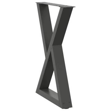 Dining Table Legs - 2 pcs Anthracite Steel | HipoMarket