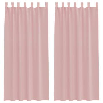 Voile Curtains with Rod Pockets - 2 pcs Pink | HipoMarket