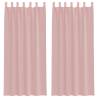 Voile Curtains with Rod Pockets - 2 pcs Pink | HipoMarket