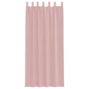 Voile Curtains with Rod Pockets - 2 pcs Pink | HipoMarket