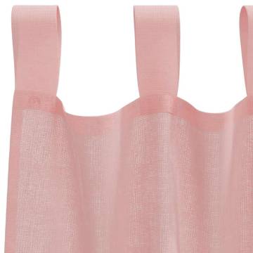 Voile Curtains with Rod Pockets - 2 pcs Pink | HipoMarket