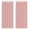 Voile Curtains with Rod Pockets - 2 pcs Pink | Hipomarket