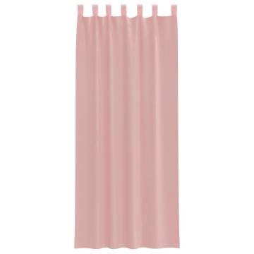 Voile Curtains with Rod Pockets - 2 pcs Pink | Hipomarket