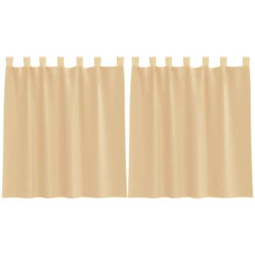 Voile Curtains with Rod Pockets 2 pcs Sand - Hipo Market