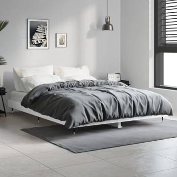 High Gloss White Bed Frame 140x190 cm | Durable & Stylish