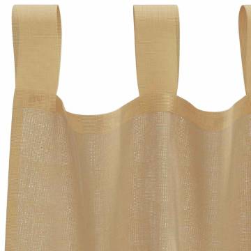 Voile Curtains with Rod Pockets 2 pcs Sand - Hipo Market