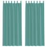 Voile Curtains with Rod Pockets - Turquoise, 2 pcs