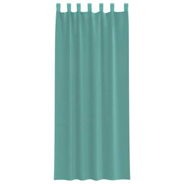 Voile Curtains with Rod Pockets - Turquoise, 2 pcs