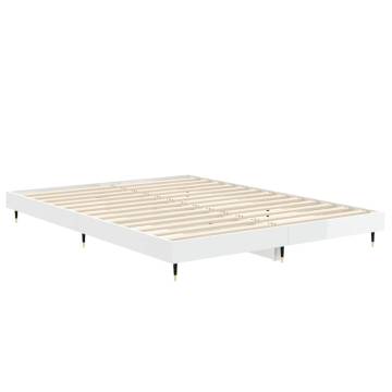 High Gloss White Bed Frame 140x190 cm | Durable & Stylish